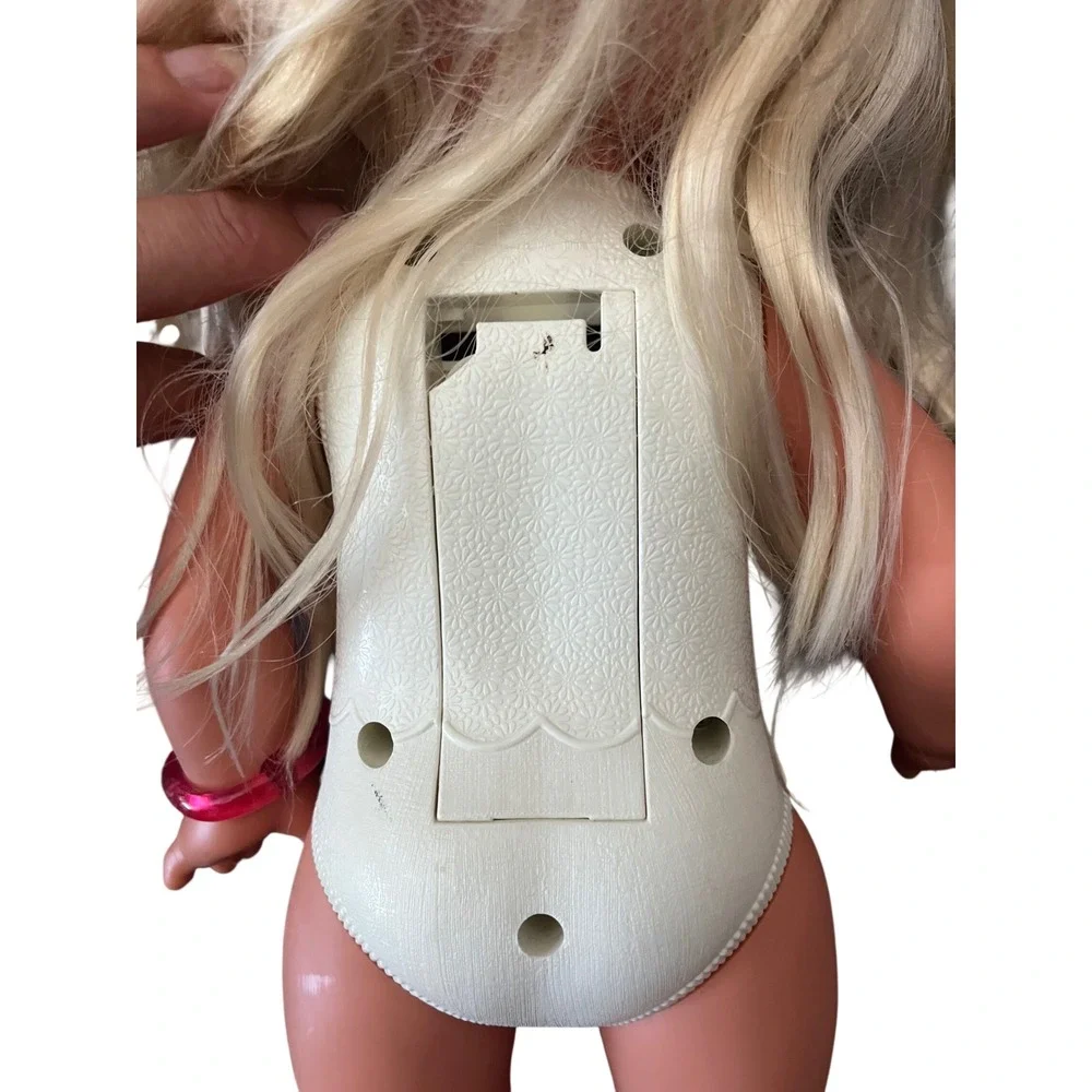 Vintage PJ Sparkles Doll 1990s‎ Blonde Pink Bow Heart Gem Bodysuit Workd
